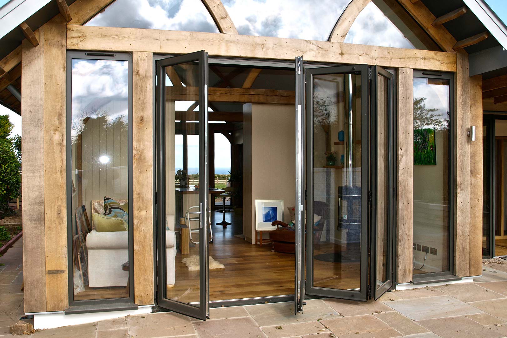 Bifold doors with deals cat flap